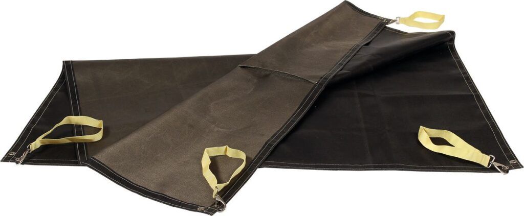 Close-up of AVD fire blanket material showing heat-resistant texture