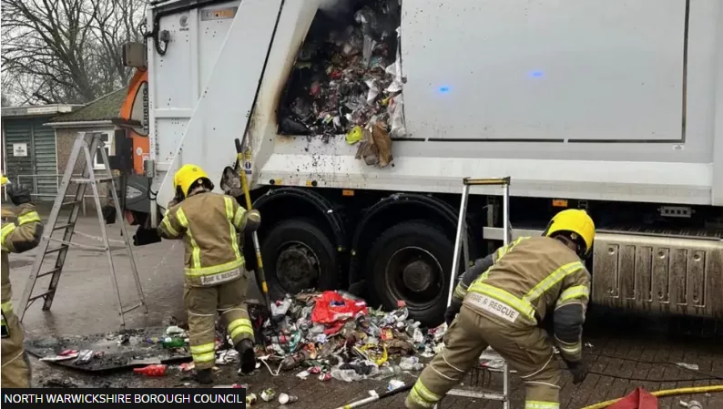 Bin lorry fire lithium battery
